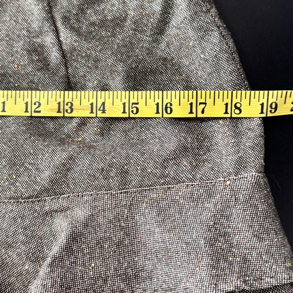 Talbots Tweed Skirt 6P Brown Wool Silk Donegal Fleck Ruffle Knee Length Y2K Work - Picture 6 of 13